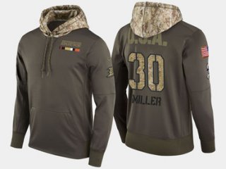 Nike Anaheim Ducks 30 Ryan Miller Olive Salute To Service Pullover Hoodie