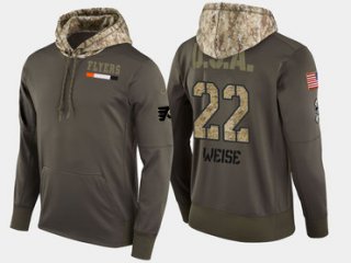Nike Philadelphia Flyers 22 Dale Weise Olive Salute To Service Pullover Hoodie