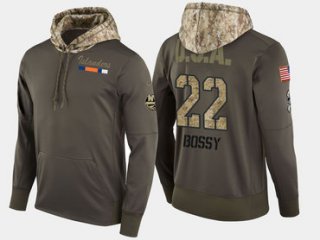 Nike New York Islanders 22 Mike Bossy Retired Olive Salute To Service Pullover Hoodie