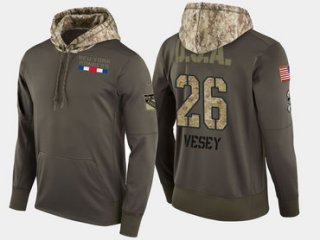 Nike New York Rangers 26 Jimmy Vesey Olive Salute To Service Pullover Hoodie
