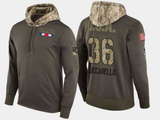 Nike New York Rangers 36 Mats Zuccarello Olive Salute To Service Pullover Hoodie