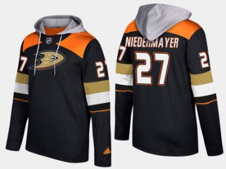 Adidas Anaheim Ducks 27 Scott Niedermayer Retired Black Name And Number Hoodie