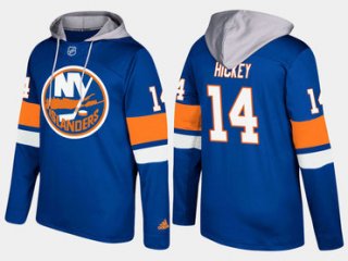 Adidas New York Islanders 14 Thomas Hickey Name And Number Blue Hoodie