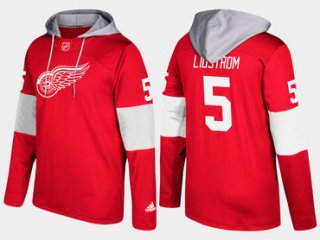 Adidas Detroit Red Wings 5 Nicklas Lidstrom Retired Red Name And Number Hoodie