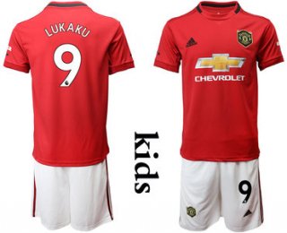 2019-20 Manchester United 9 LUKAKU Youth Home Soccer Jersey