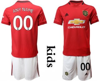 2019-20 Manchester United Customized Youth Home Soccer Jersey