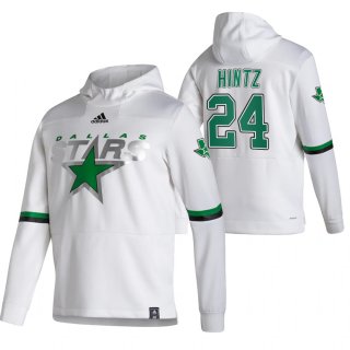 Dallas Stars #24 Roope Hintz Adidas Reverse Retro Pullover Hoodie White