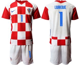 Men 2020-2021 European Cup Croatia home red 1 Nike Soccer Jersey