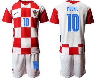 Men 2020-2021 European Cup Croatia home red 10 Nike Soccer Jersey