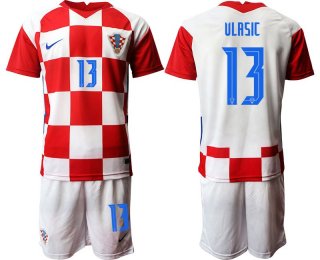 Men 2020-2021 European Cup Croatia home red 13 Nike Soccer Jersey