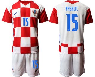 Men 2020-2021 European Cup Croatia home red 15 Nike Soccer Jersey