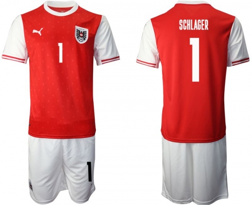 Men 2020-2021 European Cup Austria home red 1 Soccer Jersey