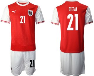 Men 2020-2021 European Cup Austria home red 21 Soccer Jersey