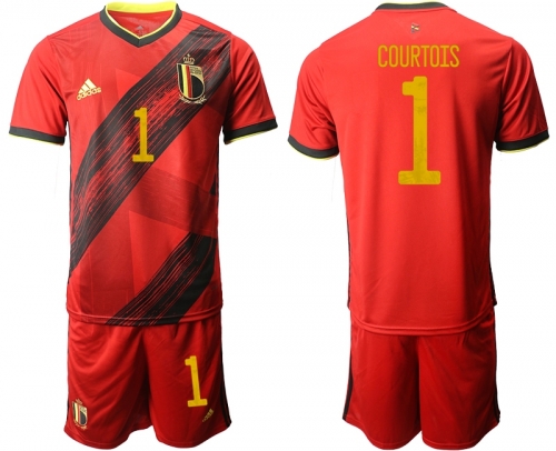 Men 2021 European Cup Belgium home red 1 Soccer Jersey