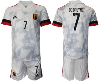 Men 2021 European Cup Belgium away white 7 Soccer Jersey