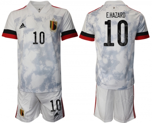 Men 2021 European Cup Belgium away white 10 Soccer Jersey