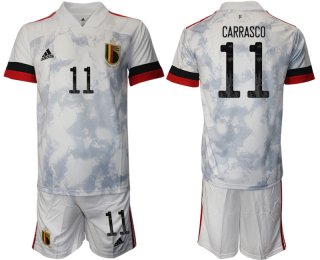 Men 2021 European Cup Belgium away white 11 Soccer Jersey