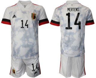 Men 2021 European Cup Belgium away white 14 Soccer Jersey