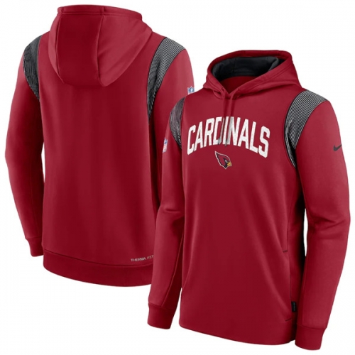 Men's Arizona Cardinals Burgundy Sideline Stack Performance Pullover Hoodie