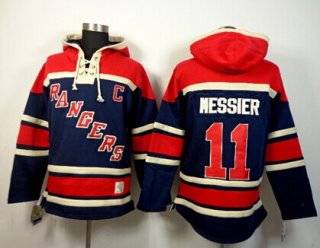 Old Time Hockey New York Rangers #11 Mark Messier Navy Blue Hoodie