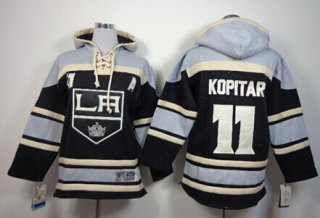 Old Time Hockey Los Angeles Kings #11 Anze Kopitar Black Kids Hoodie