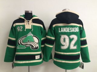 Old Time Hockey Colorado Avalanche #92 Gabriel Landeskog Green Hoodie