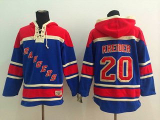 Old Time Hockey New York Rangers #20 Chris Kreider Light Blue Hoodie