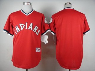 Men's Cleveland Indians Customized 1974 Turn Back The Clock Red Jersey