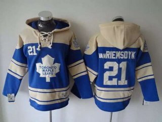 Men's Toronto Maple Leafs #21 James Van Riemsdyk Old Time Hockey Light Blue Hoodie