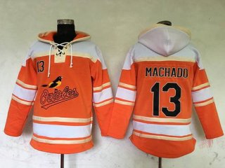 Men's Baltimore Orioles #13 Manny Machado Orange Baseball MLB Hoodie