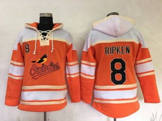 Men's Baltimore Orioles #8 Cal Ripken Retired Orange Baseball MLB Hoodie