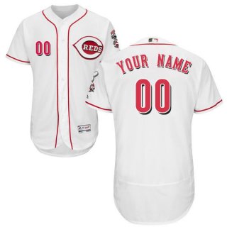 Mens Cincinnati Reds White Customized Flexbase Majestic MLB Collection Jersey