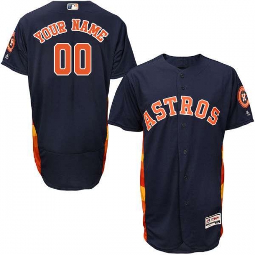 Mens Houston Astros Navy Blue Customized Flexbase Majestic MLB Collection Jersey