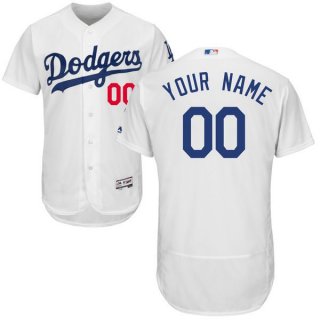 Mens Los Angeles Dodgers White Customized Flexbase Majestic MLB Collection Jersey