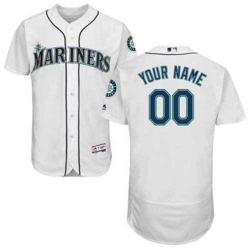 Mens Seattle Mariners White Customized Flexbase Majestic MLB Collection Jersey