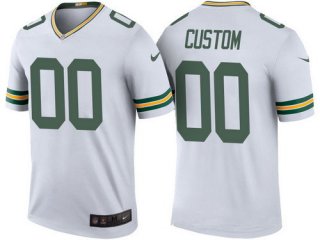 Men's Green Bay Packers White Custom Color Rush Legend NFL Nike Limited Jersey