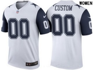 Women's Dallas Cowboys White Custom Color Rush Legend NFL Nike Limited Jersey