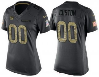 Women's New York Giants Custom Anthracite Camo 2016 Salute To Service Veterans Day NFL Nike Limited Jersey