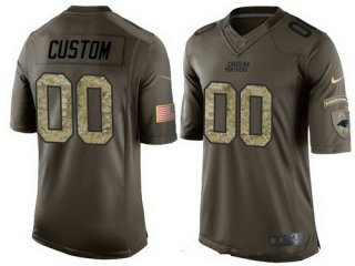 Youth Carolina Panthers Custom Olive Camo Salute To Service Veterans Day NFL Nike Limited Jersey