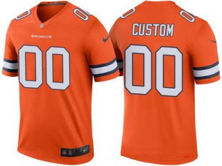 Youth Denver Broncos Orange Custom Color Rush Legend NFL Nike Limited Jersey