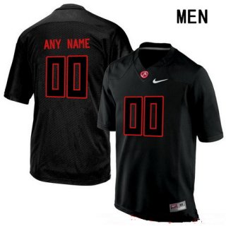 Men's Alabama Crimson Tide Custom College Football Nike Limited Jersey - Lights Black Out