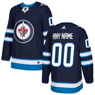 Custom Men's Adidas Winnipeg Jets 2017-2018 Hockey Blue Stitched NHL Jersey