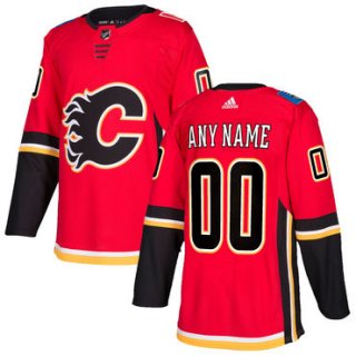 Custom Men's Adidas Calgary Flames Red Home 2017-2018 Hockey Stitched NHL Jersey