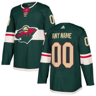 Custom Men's Minnesota Wildr Green 2017-2018 Adidas Hockey Stitched NHL Jersey