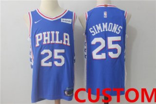 Custom Men's Philadelphia 76ersNew Royal Blue 2017-2018 Nike Swingman Stitched NBA Jersey