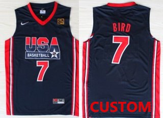 Custom 1992 Olympics Team USA Navy Blue Swingman Jersey