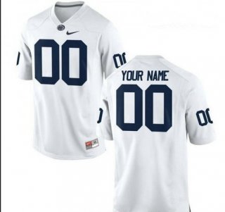 Custom Men's Penn State Nittany Lions Nike White Limited Football Jersey