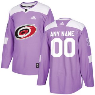 Men's Carolina Hurricanes Purple Pink Custom Adidas Hockey Fights Cancer Practice Jersey