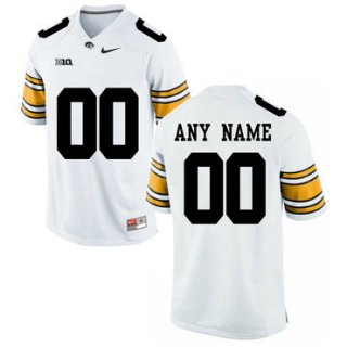 Iowa Hawkeyes White Men's Customized College Football Jersey