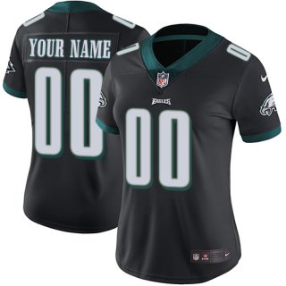 Women's Nike Philadelphia Eagles Alternate Black Customized Vapor Untouchable Limited NFL Jersey